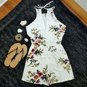 Romwe Floral Print Romper NWOT